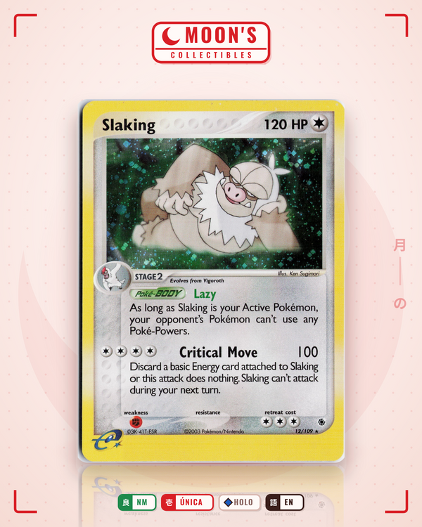 Carta Pokémon Slaking · Ruby & Sapphire #12/109 (NM) — pieza única en Moon's Collectibles México