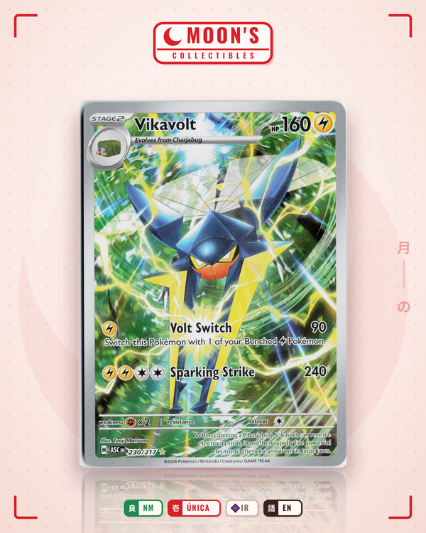 Carta Pokémon Vikavolt · Ascended Heroes #230/217 (NM) — pieza única en Moon's Collectibles México