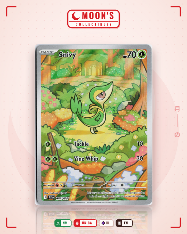Carta Pokémon Snivy · Black Bolt #087/086 (NM) — pieza única en Moon's Collectibles México