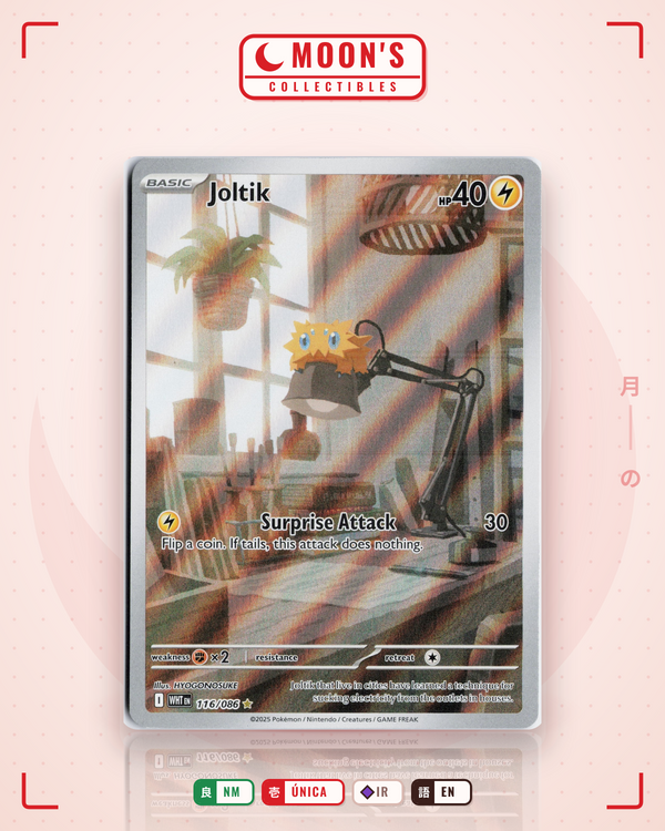 Carta Pokémon Joltik · White Flare #116/086 (NM) — pieza única en Moon's Collectibles México