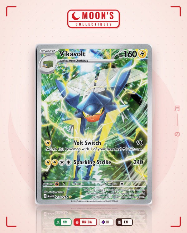 Carta Pokémon Vikavolt · Ascended Heroes #230/217 (NM) — pieza única en Moon's Collectibles México