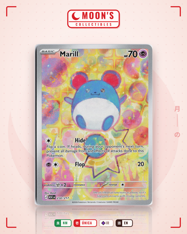Carta Pokémon Marill · Ascended Heroes #232/217 (NM) — pieza única en Moon's Collectibles México