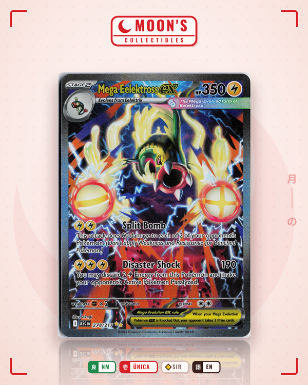 Carta Pokémon Mega Eelektross ex · Ascended Heroes #278/217 (NM) — pieza única en Moon's Collectibles México