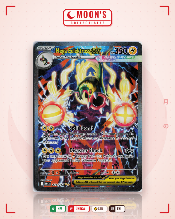 Carta Pokémon Mega Eelektross ex · Ascended Heroes #278/217 (NM) — pieza única en Moon's Collectibles México