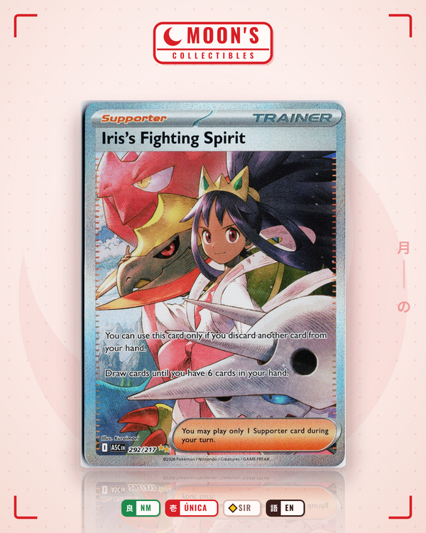 Carta Pokémon Iris's Fighting Spirit · Ascended Heroes #292/217 (NM) — pieza única en Moon's Collectibles México