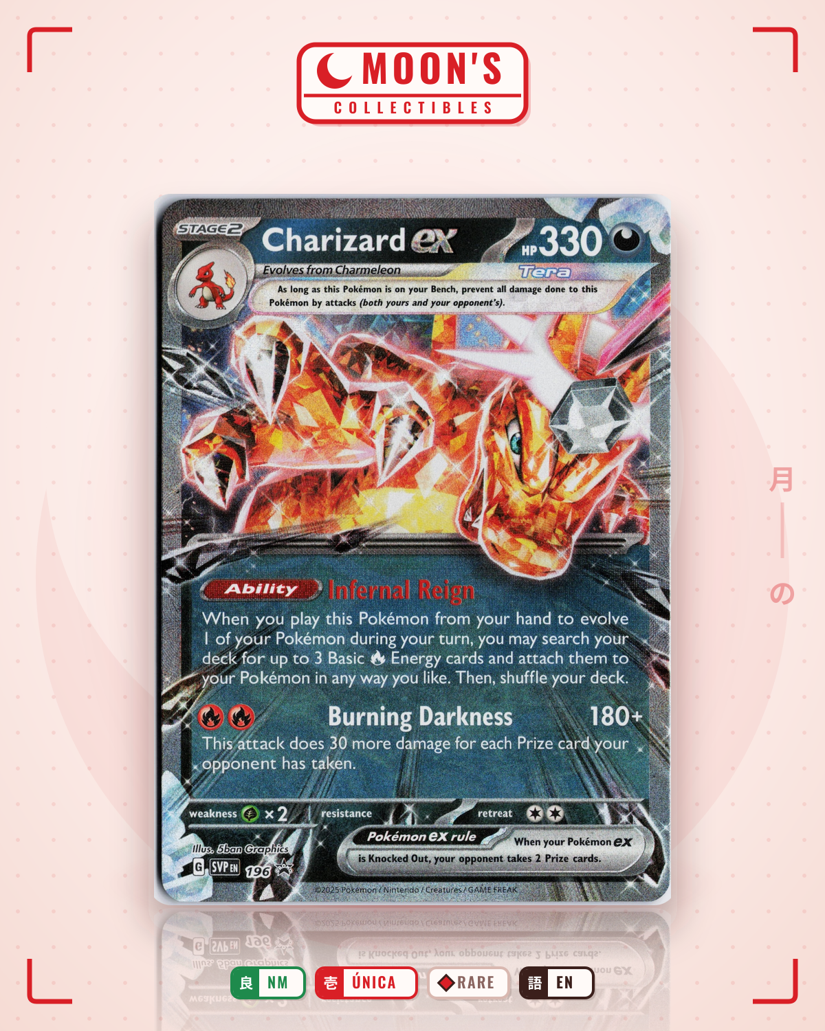Carta Pokémon Charizard ex · Scarlet & Violet Black Star Promos #196 (NM) — pieza única en Moon's Collectibles México