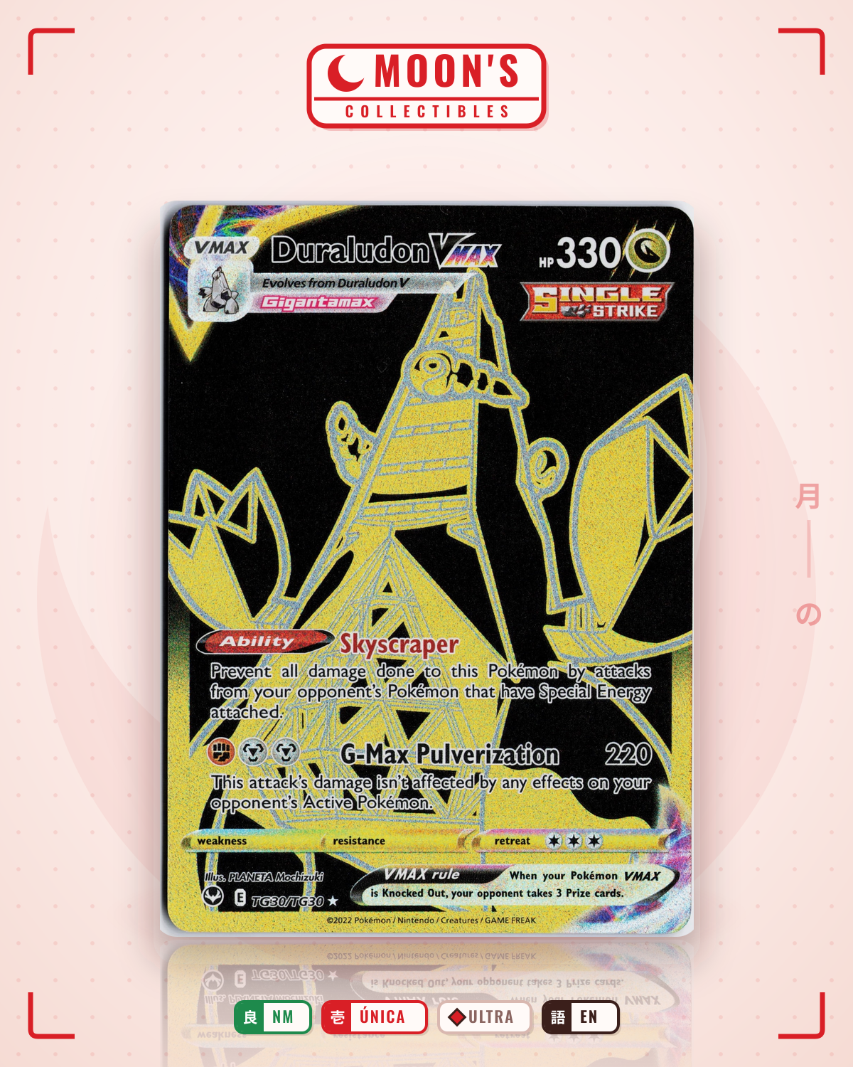 Carta Pokémon Duraludon VMAX · Silver Tempest Trainer Gallery #TG30/TG30 (NM) — pieza única en Moon's Collectibles México