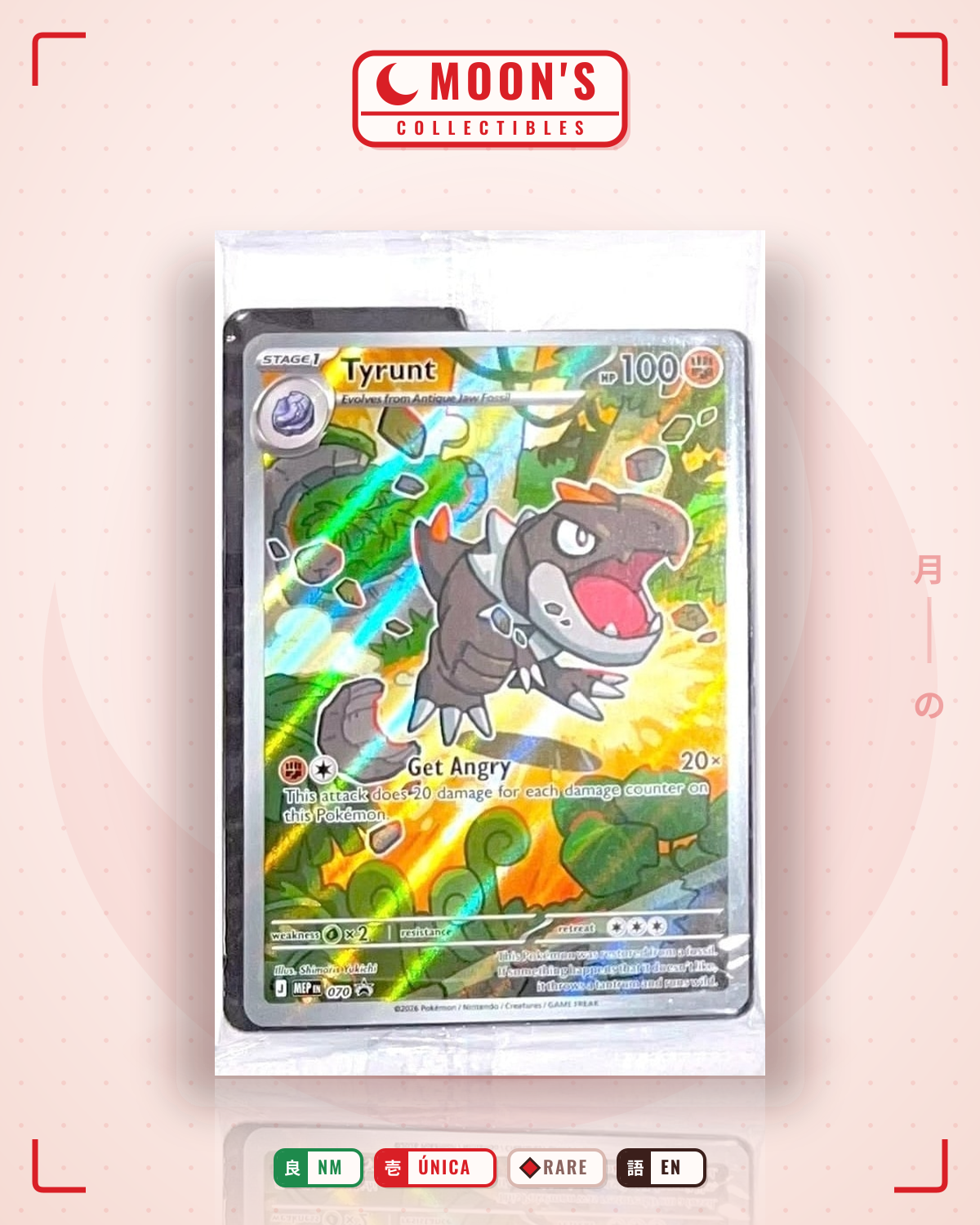 Carta Pokémon Tyrunt · Mega Evolution Black Star Promos #070 (NM) — pieza única en Moon's Collectibles México