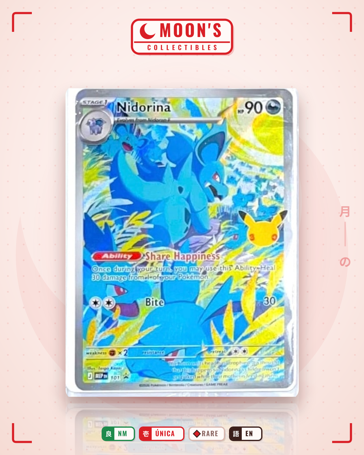 Carta Pokémon Nidorina · Mega Evolution Black Star Promos #101 (NM) — pieza única en Moon's Collectibles México