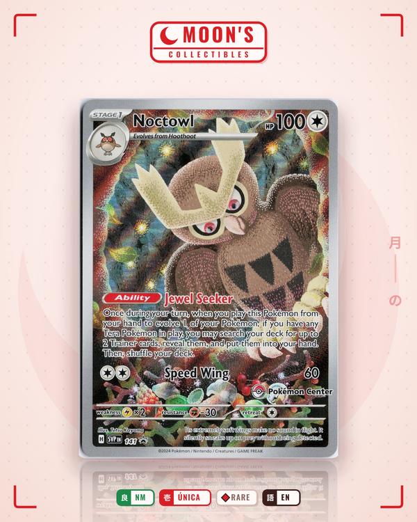Carta Pokémon Noctowl · Scarlet & Violet Black Star Promos #141 (NM) — pieza única en Moon's Collectibles México