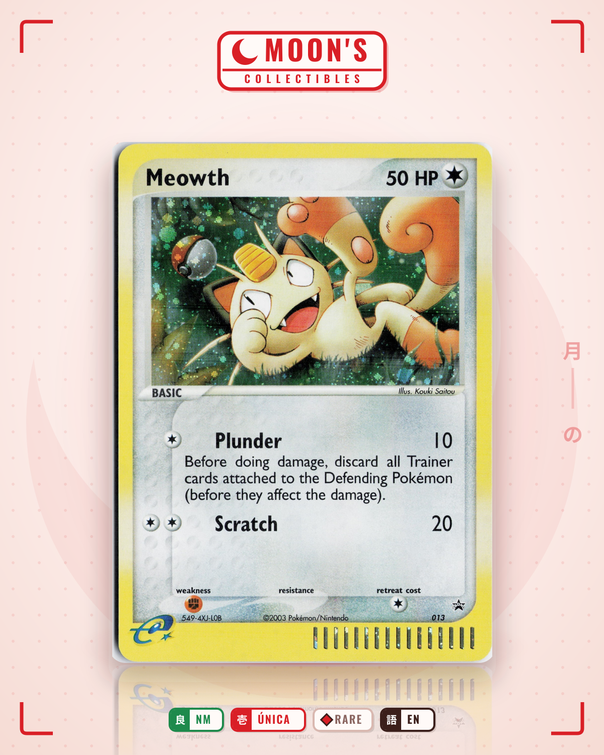 Carta Pokémon Meowth · Nintendo Black Star Promos #013 (NM) — pieza única en Moon's Collectibles México