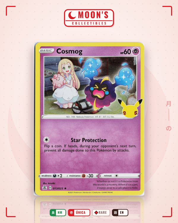 Carta Pokémon Cosmog · Celebrations #13 (NM) — pieza única en Moon's Collectibles México