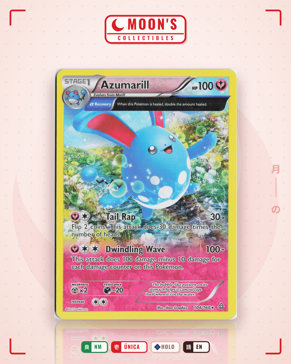 Carta Pokémon Azumarill · Primal Clash #104/160 (NM) — pieza única en Moon's Collectibles México