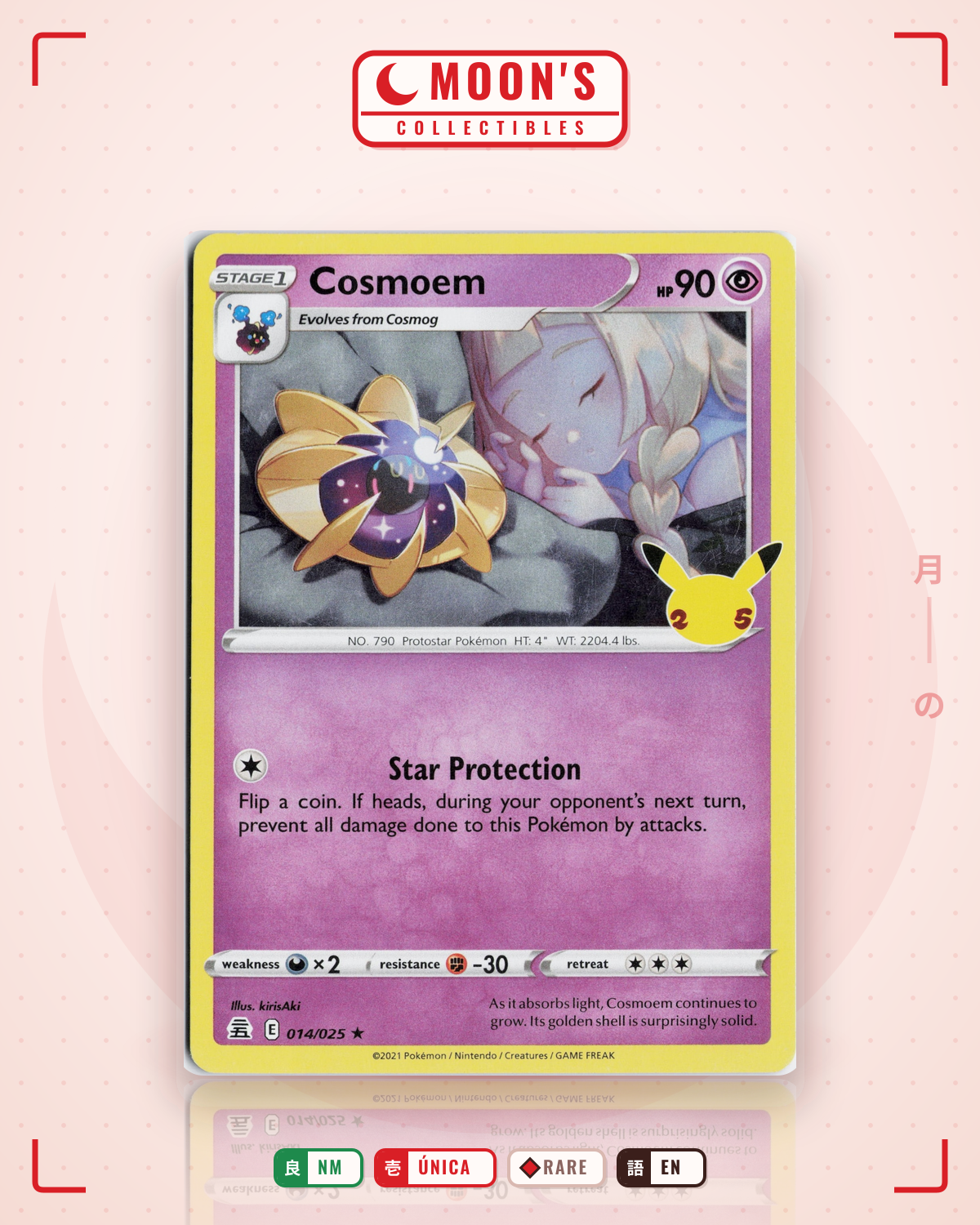 Carta Pokémon Cosmoem · Celebrations #14 (NM) — pieza única en Moon's Collectibles México