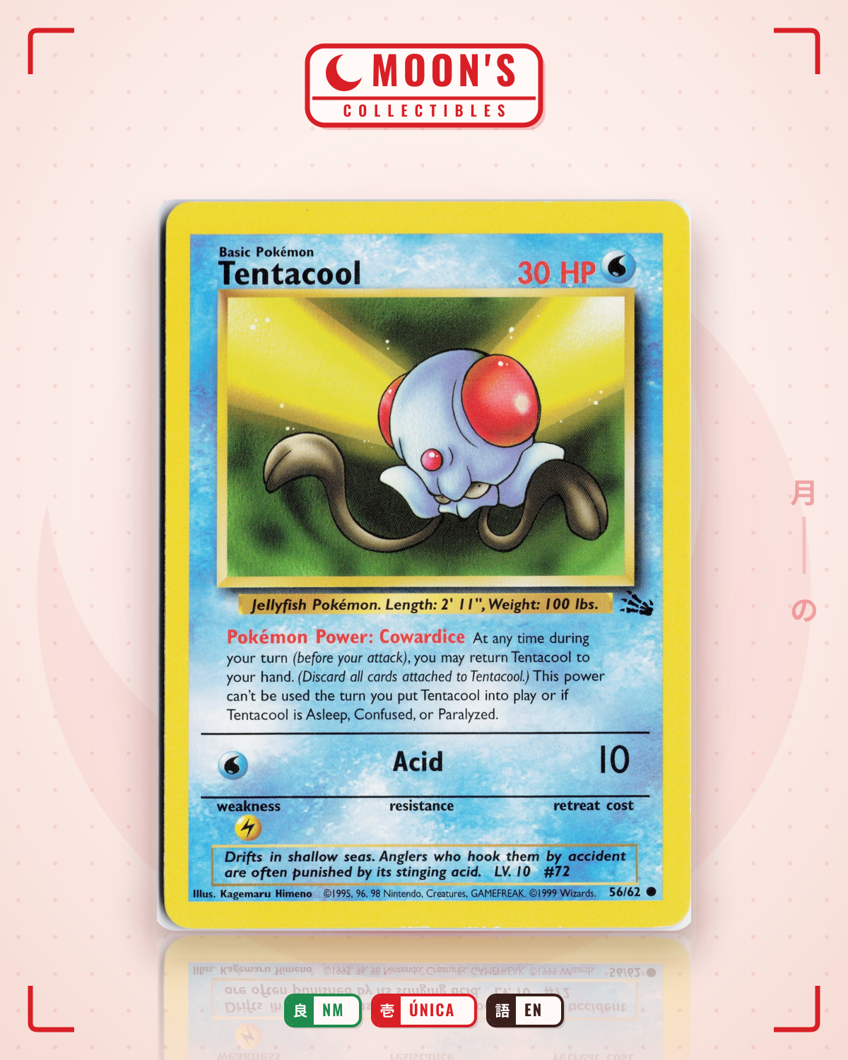 Carta Pokémon Tentacool · Legendary Collection #96/110 (NM) — pieza única en Moon's Collectibles México