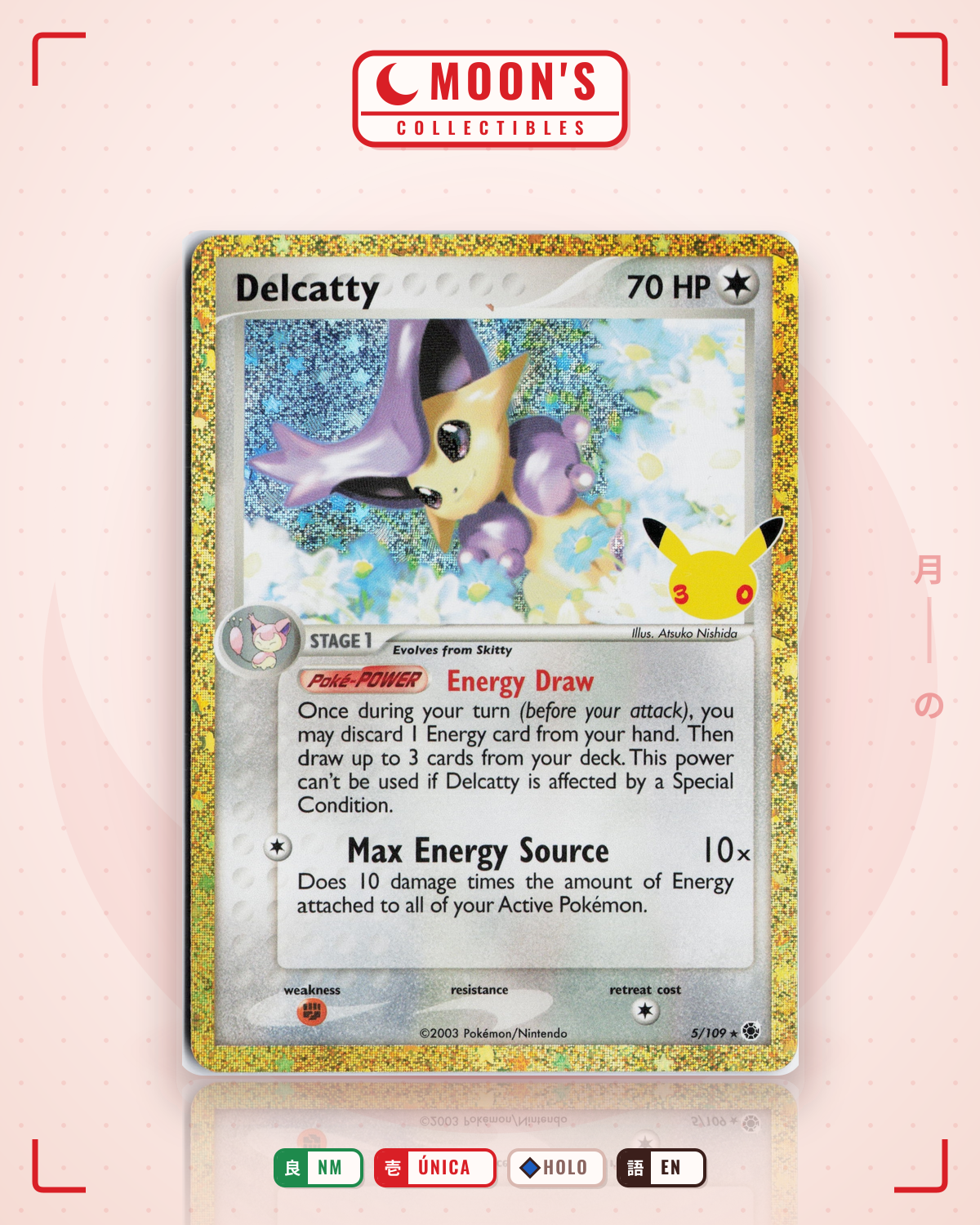 Carta Pokémon Delcatty · Ruby & Sapphire #5/109 (NM) — pieza única en Moon's Collectibles México
