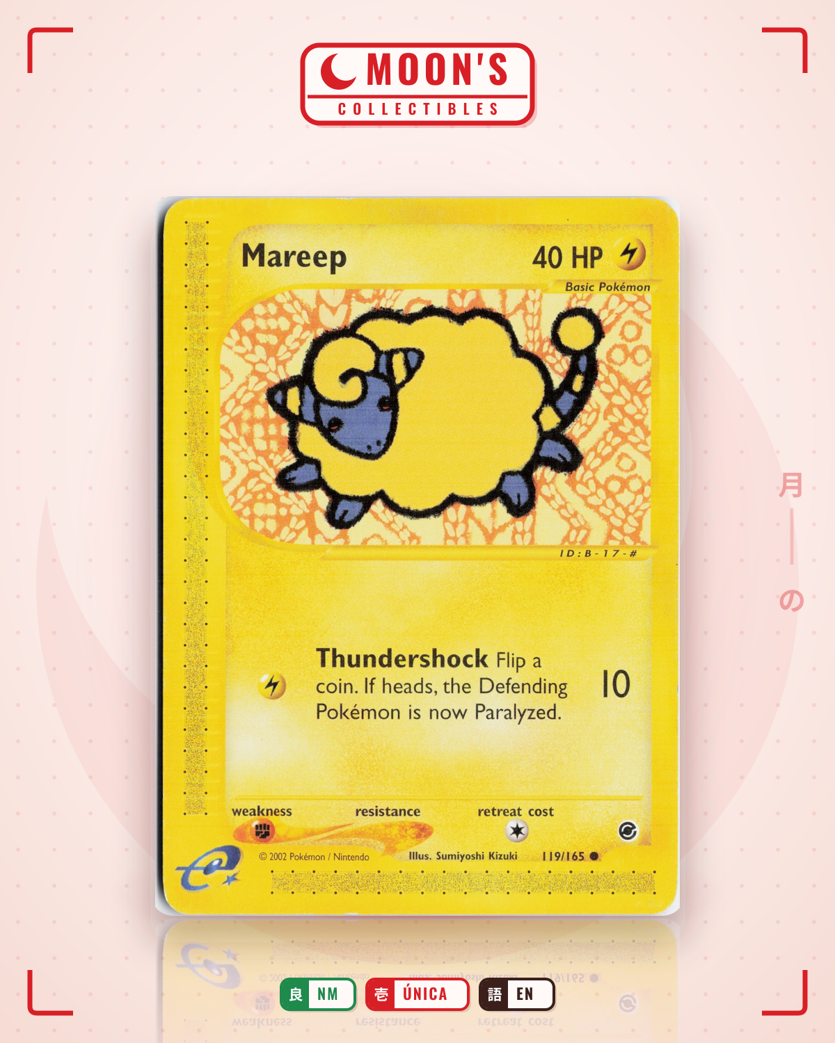 Carta Pokémon Mareep · Expedition Base Set #119/165 (NM) — pieza única en Moon's Collectibles México