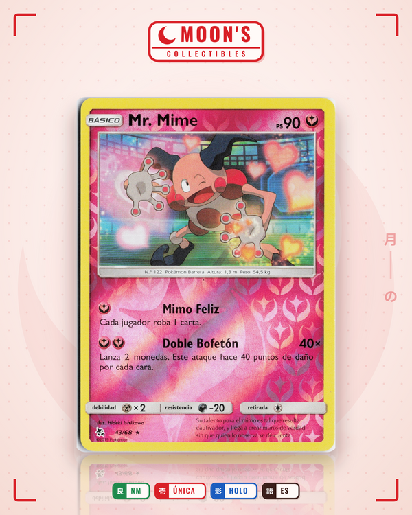 Carta Pokémon Mr. Mime · Hidden Fates #43/68 (NM) — pieza única en Moon's Collectibles México