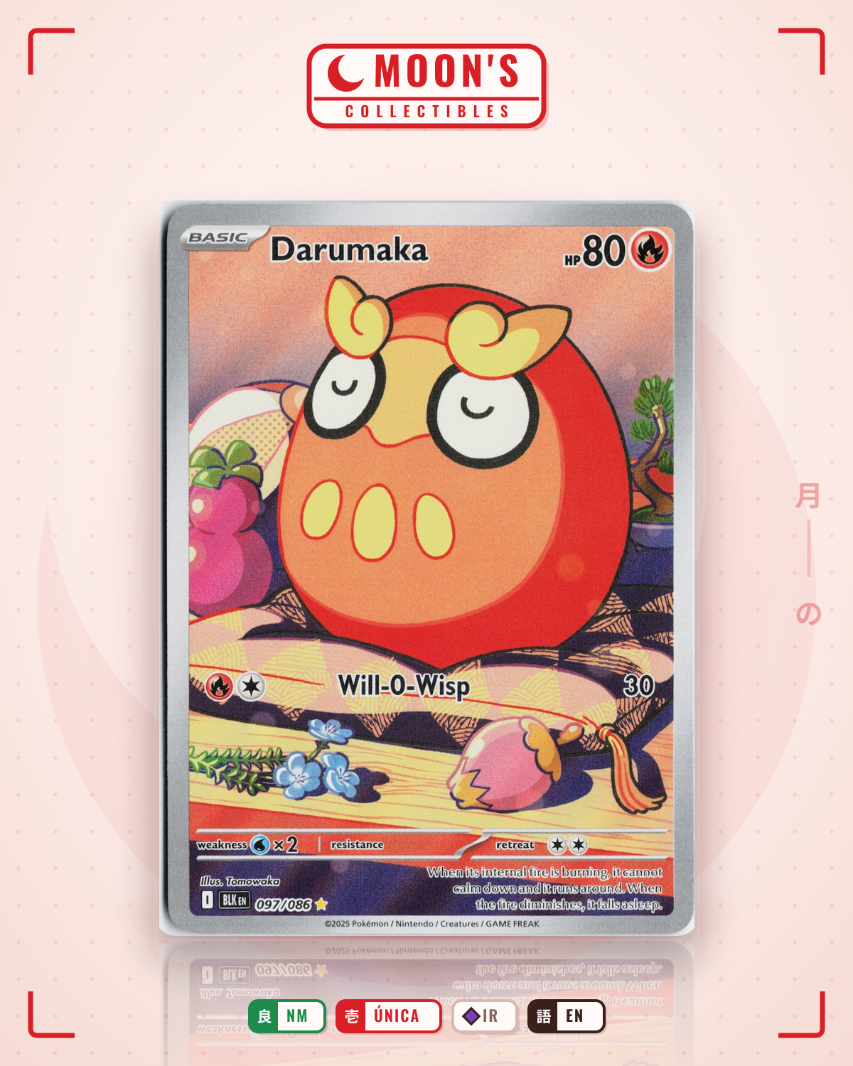 Carta Pokémon Darumaka · Black Bolt #097/086 (NM) — pieza única en Moon's Collectibles México