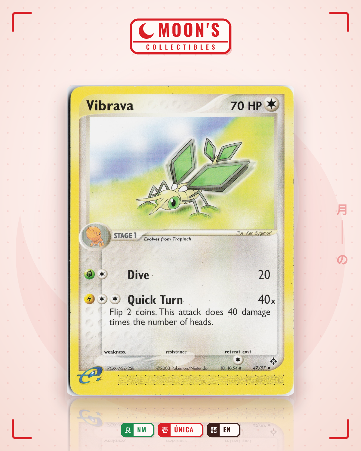 Carta Pokémon Vibrava · Dragon #47/97 (NM) — pieza única en Moon's Collectibles México