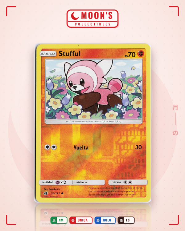 Carta Pokémon Stufful · Crimson Invasion #55/111 (NM) — pieza única en Moon's Collectibles México