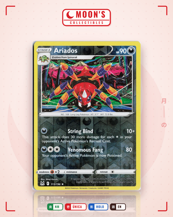 Carta Pokémon Ariados · Lost Origin #113/196 (NM) — pieza única en Moon's Collectibles México
