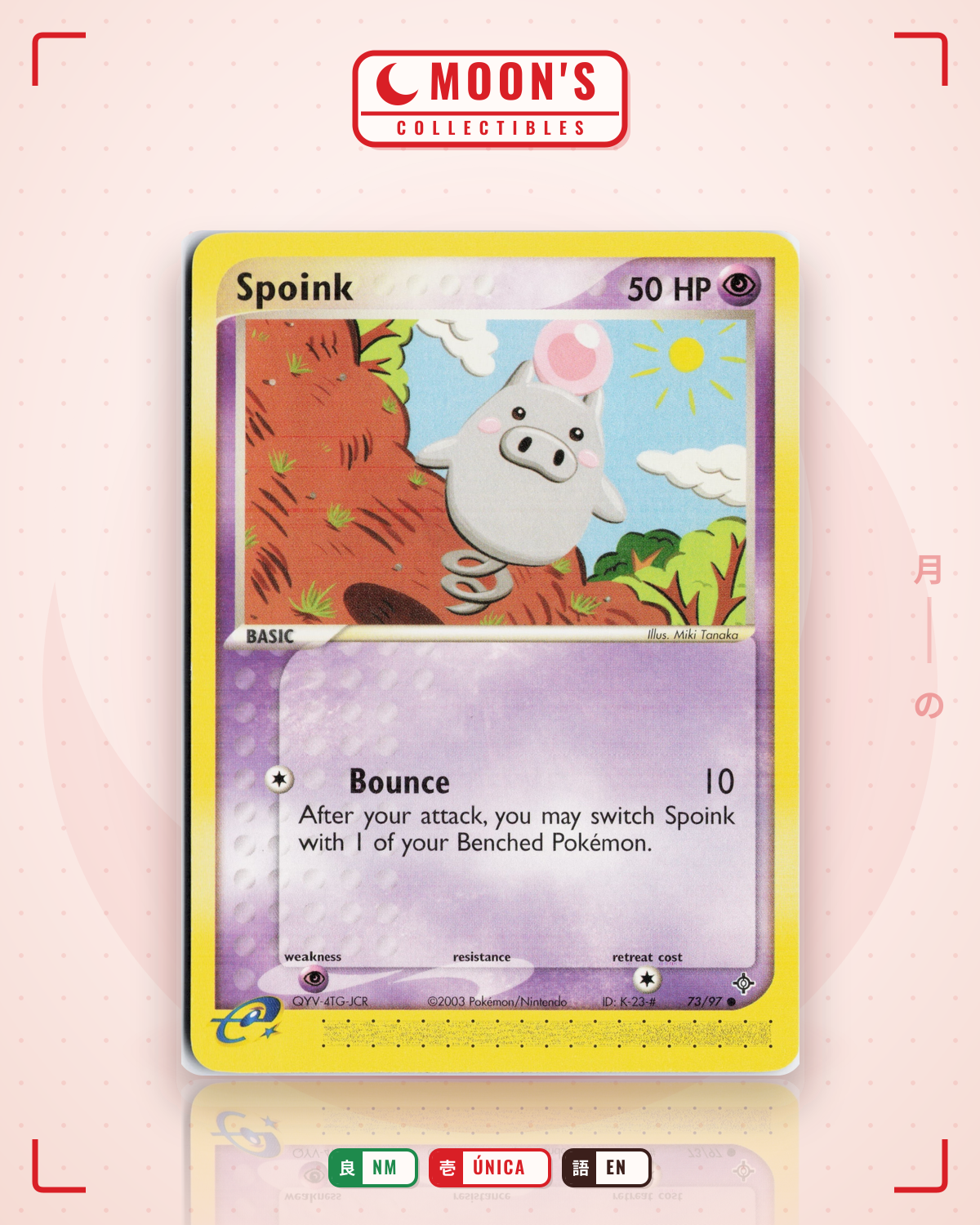 Carta Pokémon Spoink · Dragon #73/97 (NM) — pieza única en Moon's Collectibles México