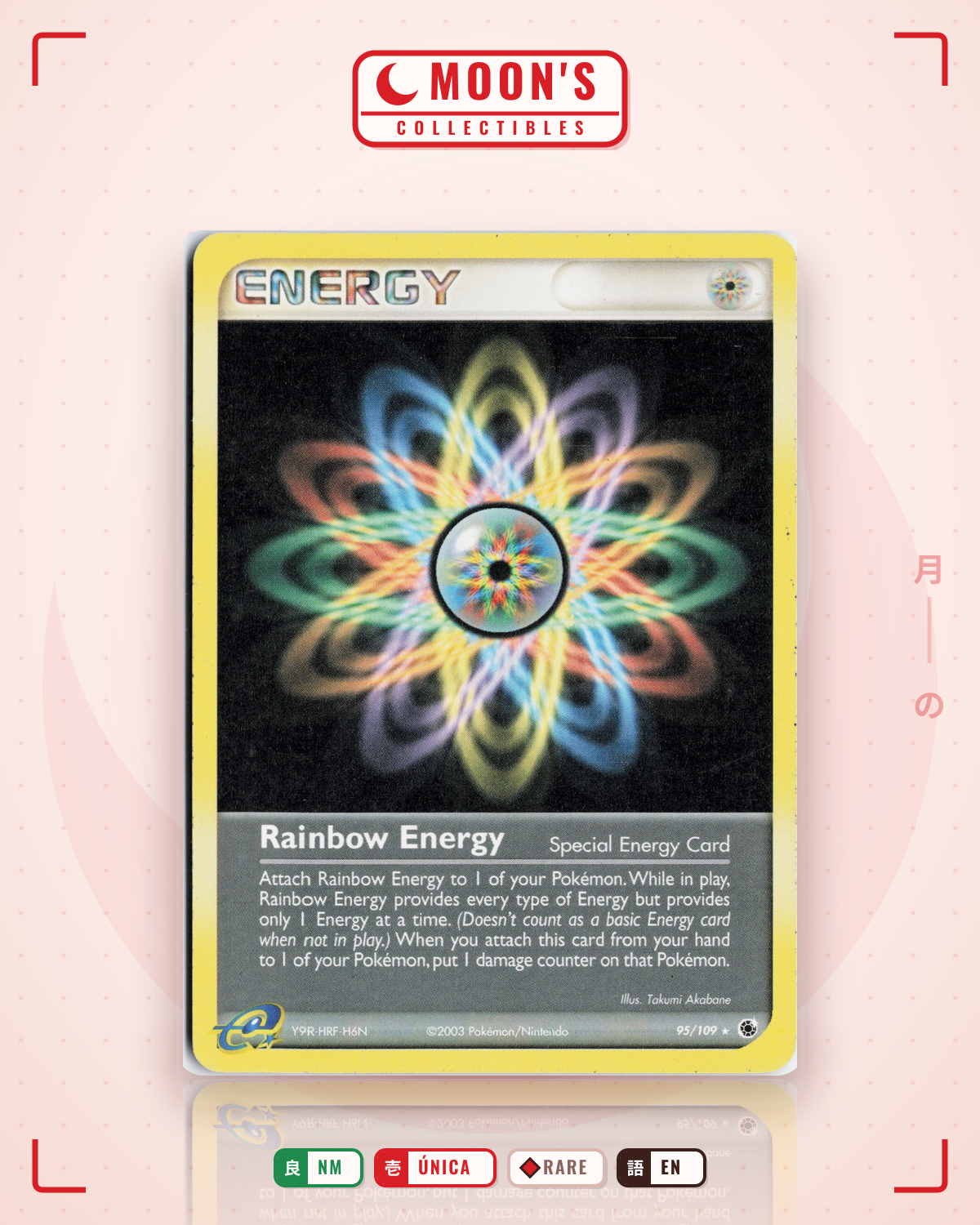 Carta Pokémon Rainbow Energy · Ruby & Sapphire #95/109 (NM) — pieza única en Moon's Collectibles México