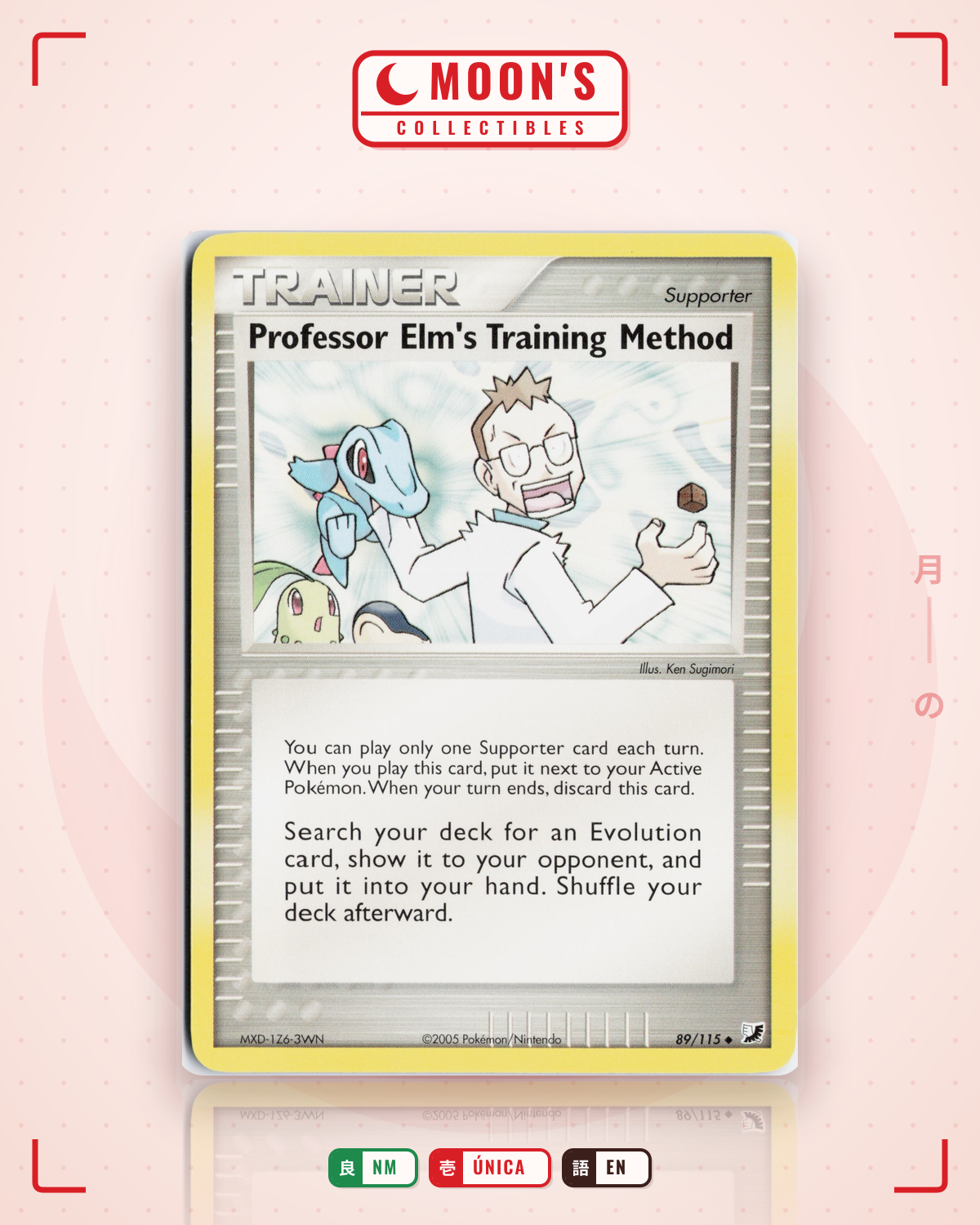 Carta Pokémon Professor Elm's Training Method · Unseen Forces #89/115 (NM) — pieza única en Moon's Collectibles México