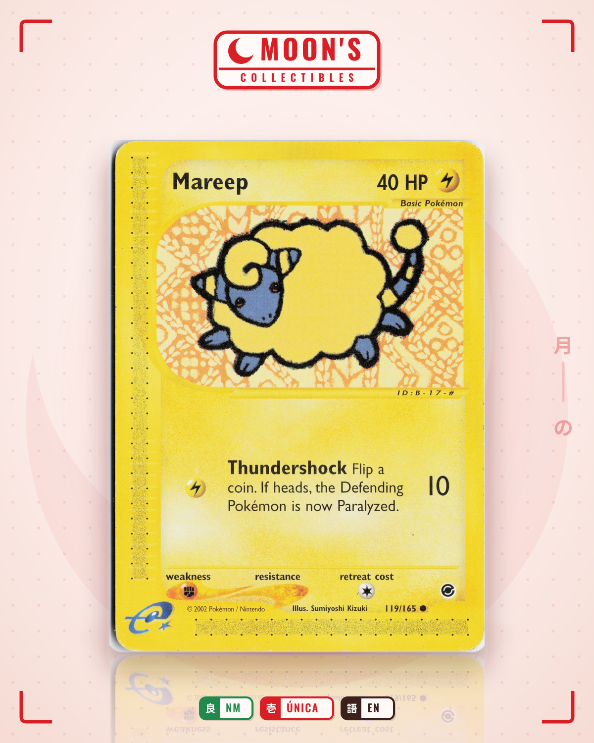 Carta Pokémon Mareep · Expedition Base Set #119/165 (NM) — pieza única en Moon's Collectibles México
