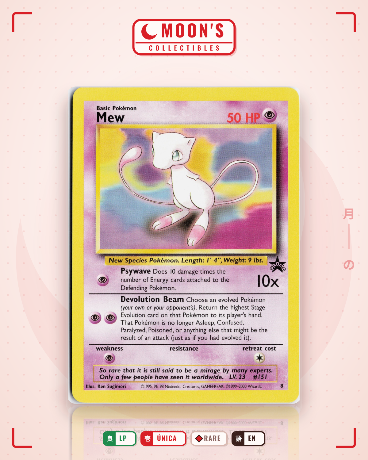 Carta Pokémon Mew · Wizards Black Star Promos #8 (LP) — pieza única en Moon's Collectibles México