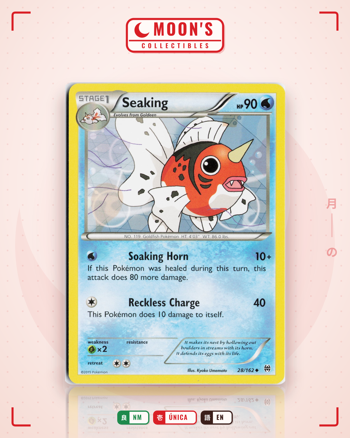 Carta Pokémon Seaking · BREAKthrough #28/162 (NM) — pieza única en Moon's Collectibles México