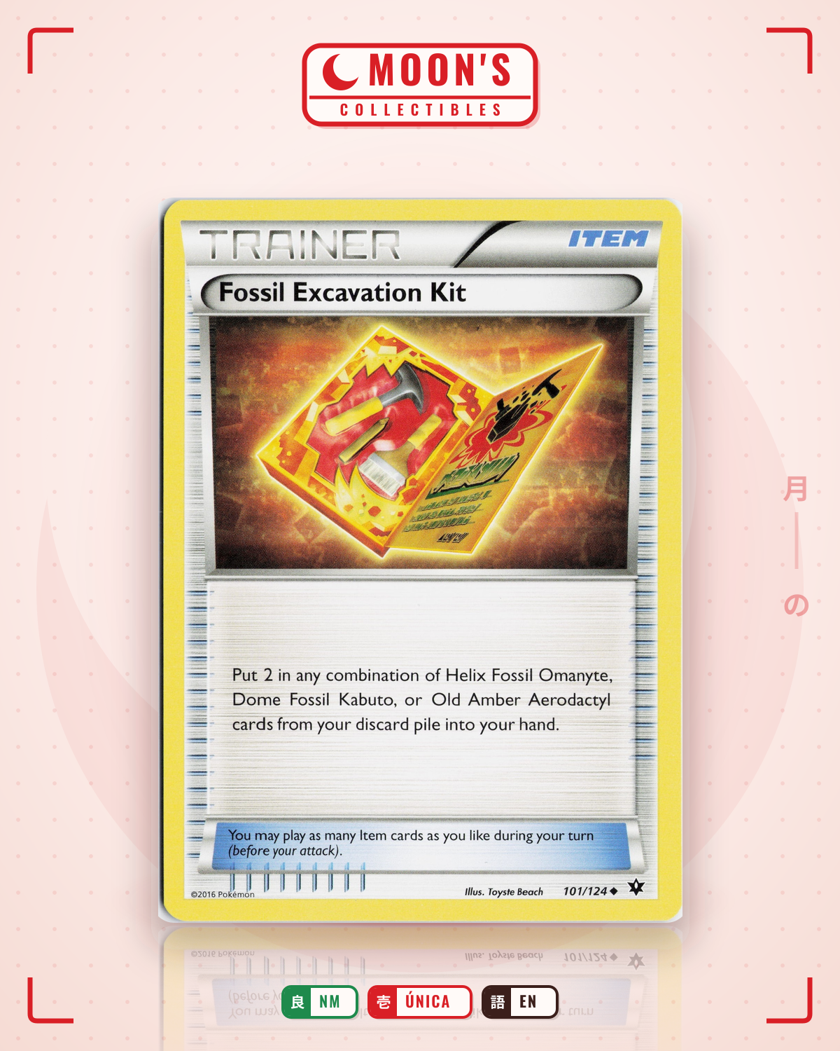 Carta Pokémon Fossil Excavation Kit · Fates Collide #101/124 (NM) — pieza única en Moon's Collectibles México