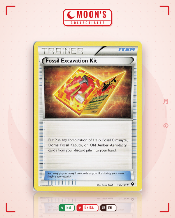 Carta Pokémon Fossil Excavation Kit · Fates Collide #101/124 (NM) — pieza única en Moon's Collectibles México