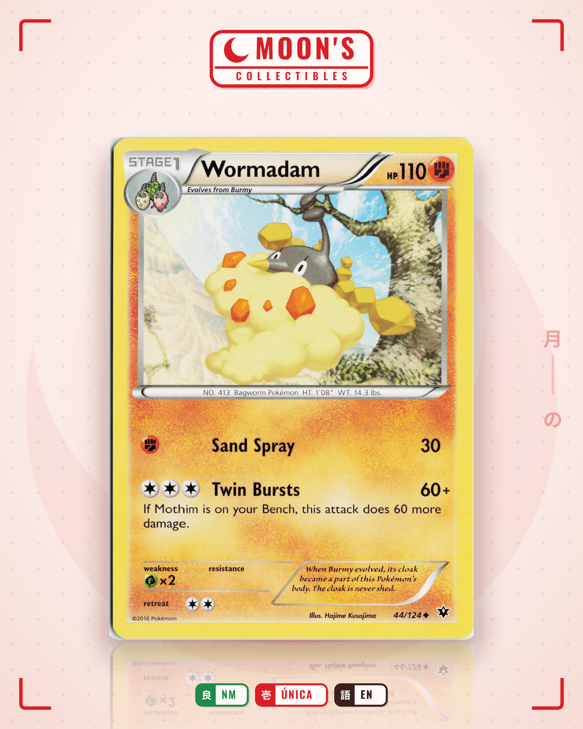 Carta Pokémon Wormadam · Fates Collide #44/124 (NM) — pieza única en Moon's Collectibles México