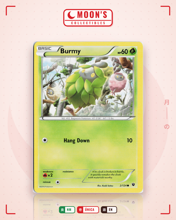 Carta Pokémon Burmy · Fates Collide #2/124 (NM) — pieza única en Moon's Collectibles México