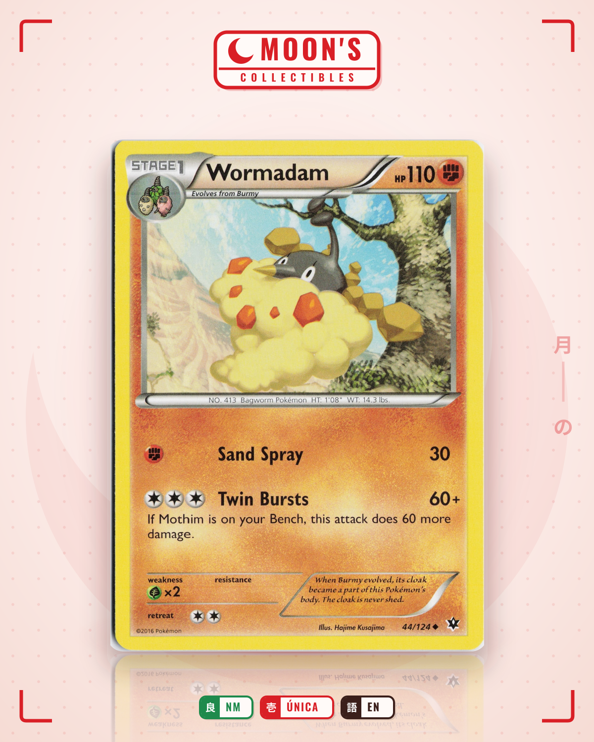 Carta Pokémon Wormadam · Fates Collide #44/124 (NM) — pieza única en Moon's Collectibles México
