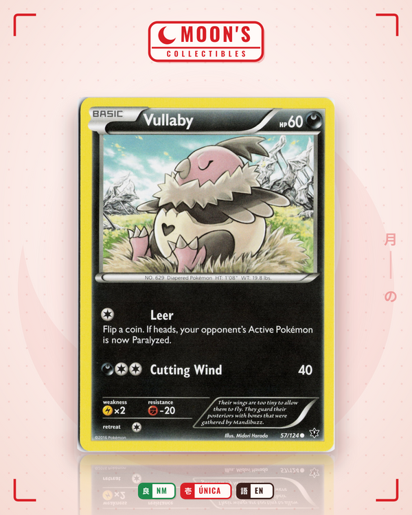 Carta Pokémon Vullaby · Fates Collide #57/124 (NM) — pieza única en Moon's Collectibles México