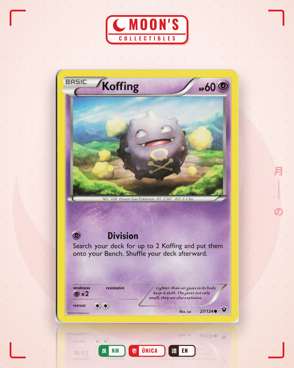 Carta Pokémon Koffing · Fates Collide #27/124 (NM) — pieza única en Moon's Collectibles México
