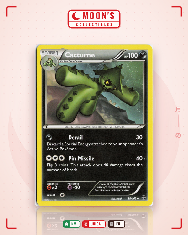 Carta Pokémon Cacturne · BREAKthrough #88/162 (NM) — pieza única en Moon's Collectibles México