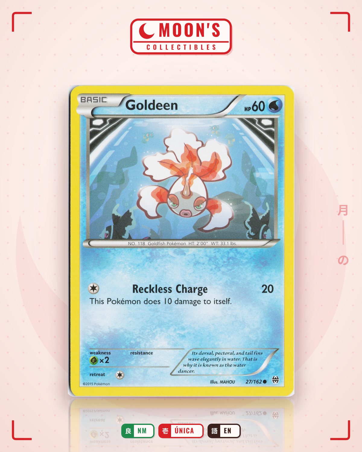 Carta Pokémon Goldeen · BREAKthrough #27/162 (NM) — pieza única en Moon's Collectibles México