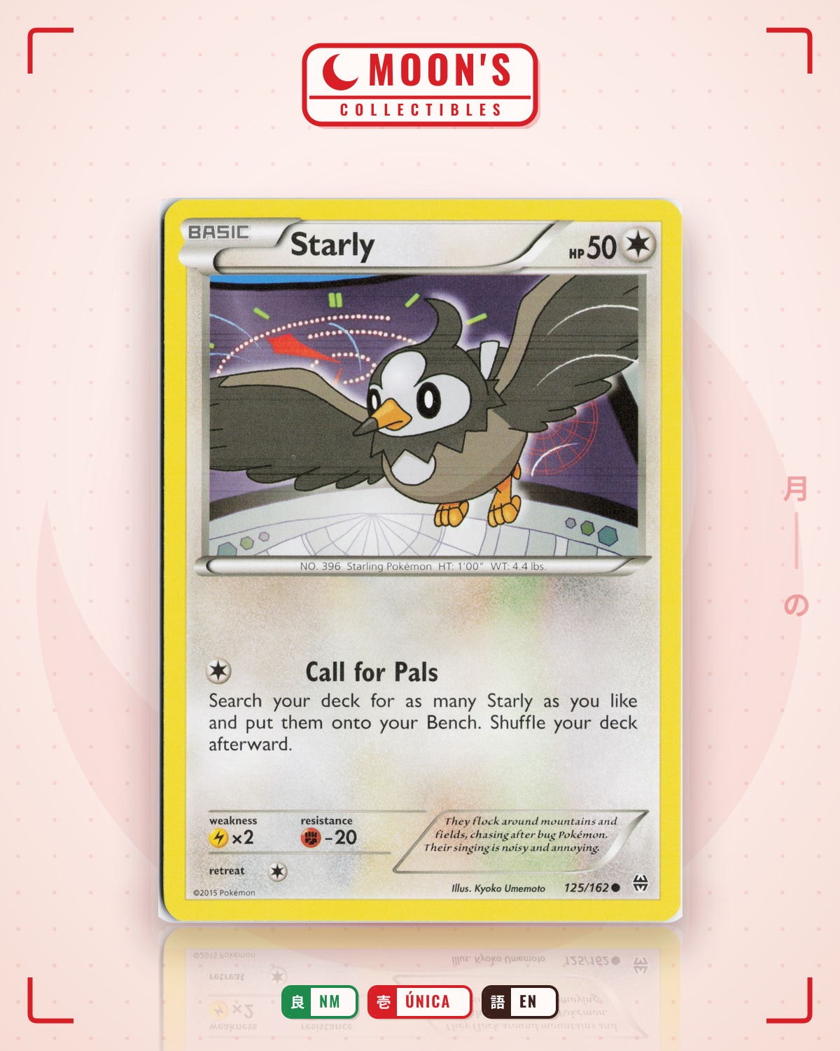 Carta Pokémon Starly · BREAKthrough #125/162 (NM) — pieza única en Moon's Collectibles México