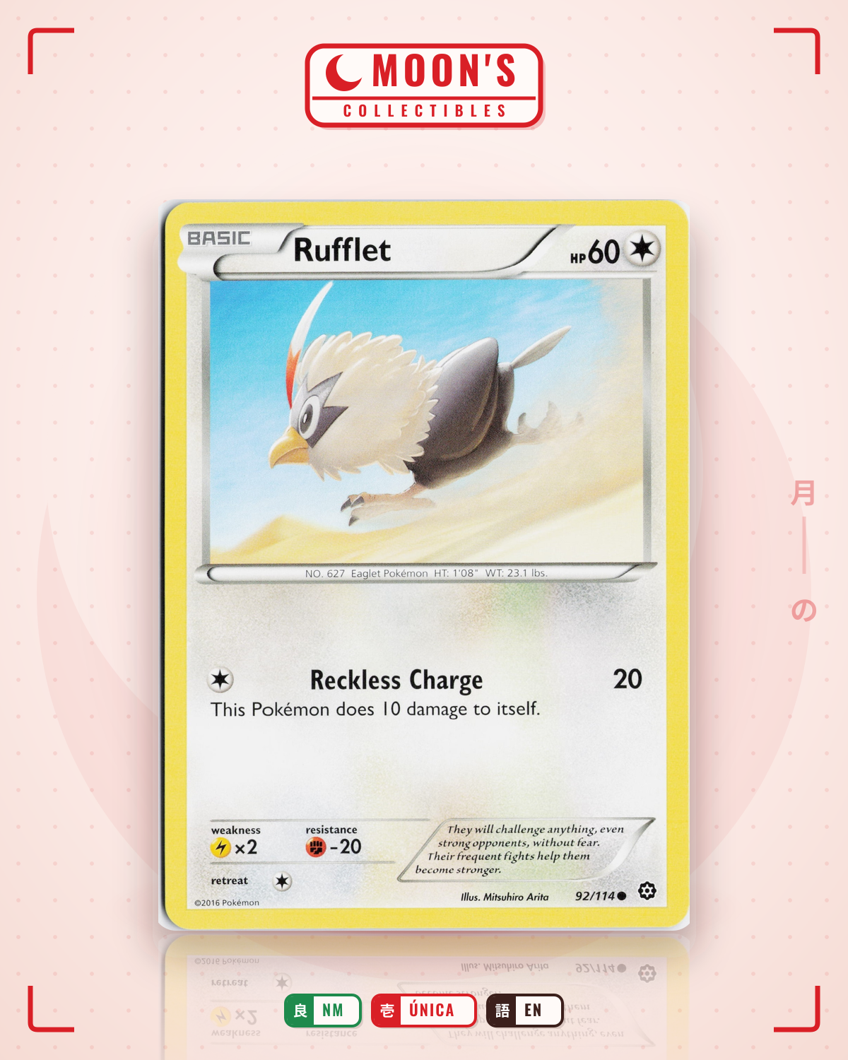 Carta Pokémon Rufflet · Steam Siege #92/114 (NM) — pieza única en Moon's Collectibles México