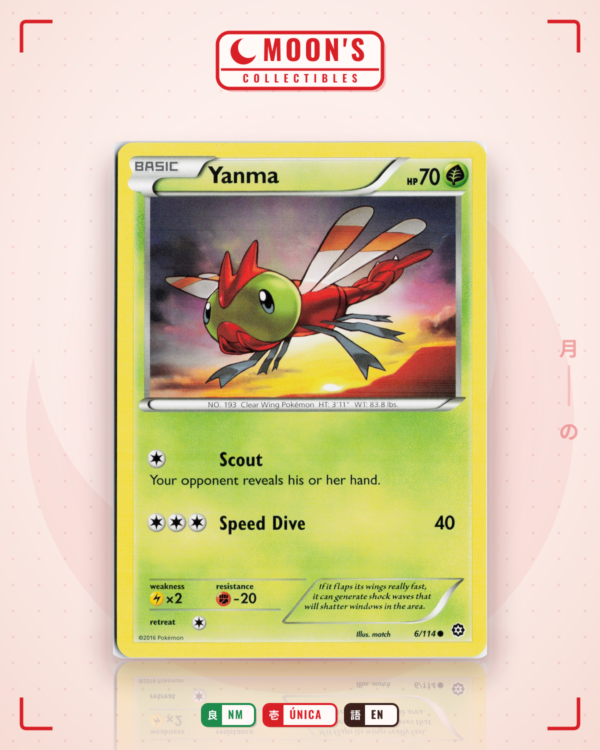 Carta Pokémon Yanma · Steam Siege #6/114 (NM) — pieza única en Moon's Collectibles México