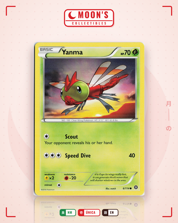 Carta Pokémon Yanma · Steam Siege #6/114 (NM) — pieza única en Moon's Collectibles México