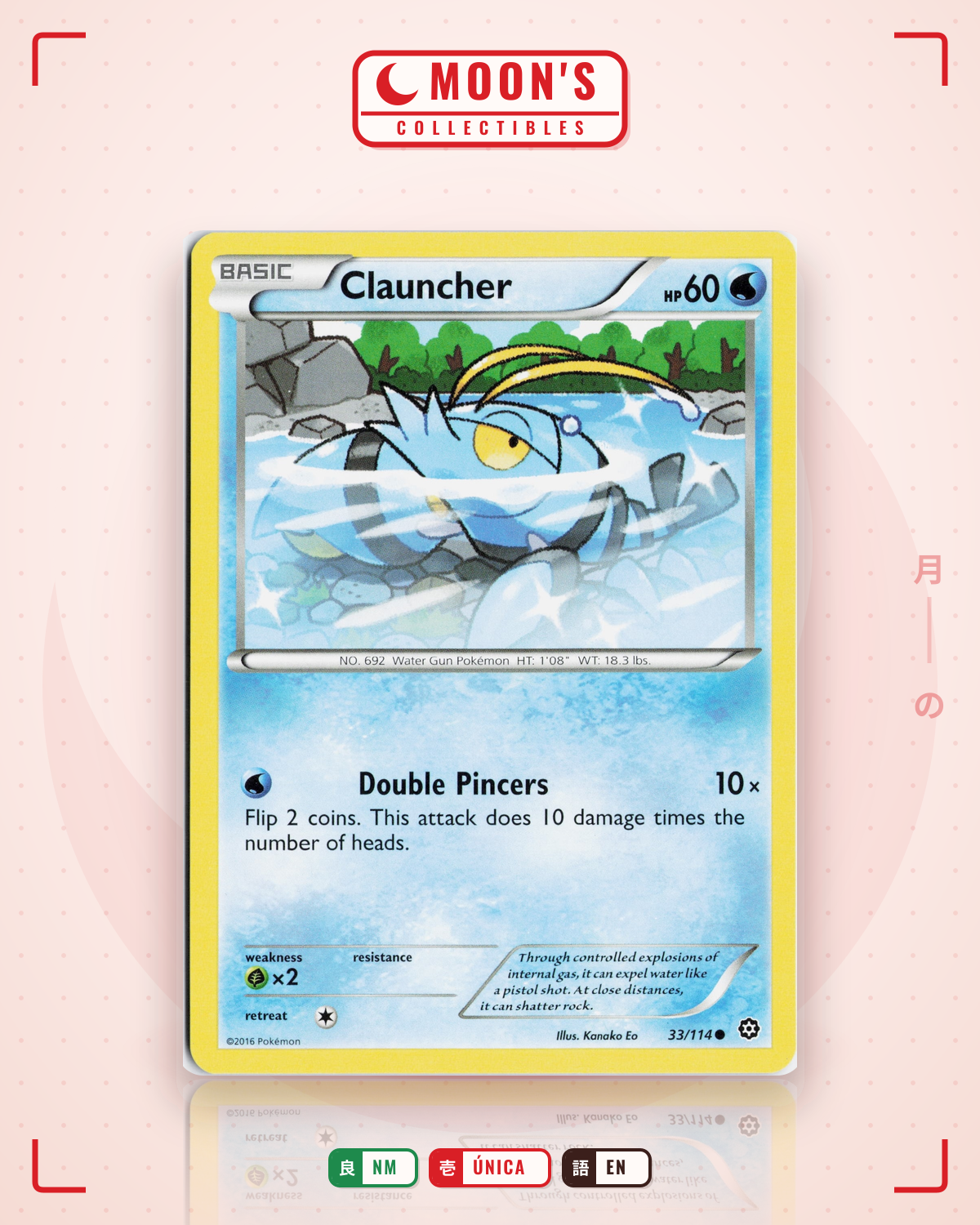 Carta Pokémon Clauncher · Steam Siege #33/114 (NM) — pieza única en Moon's Collectibles México