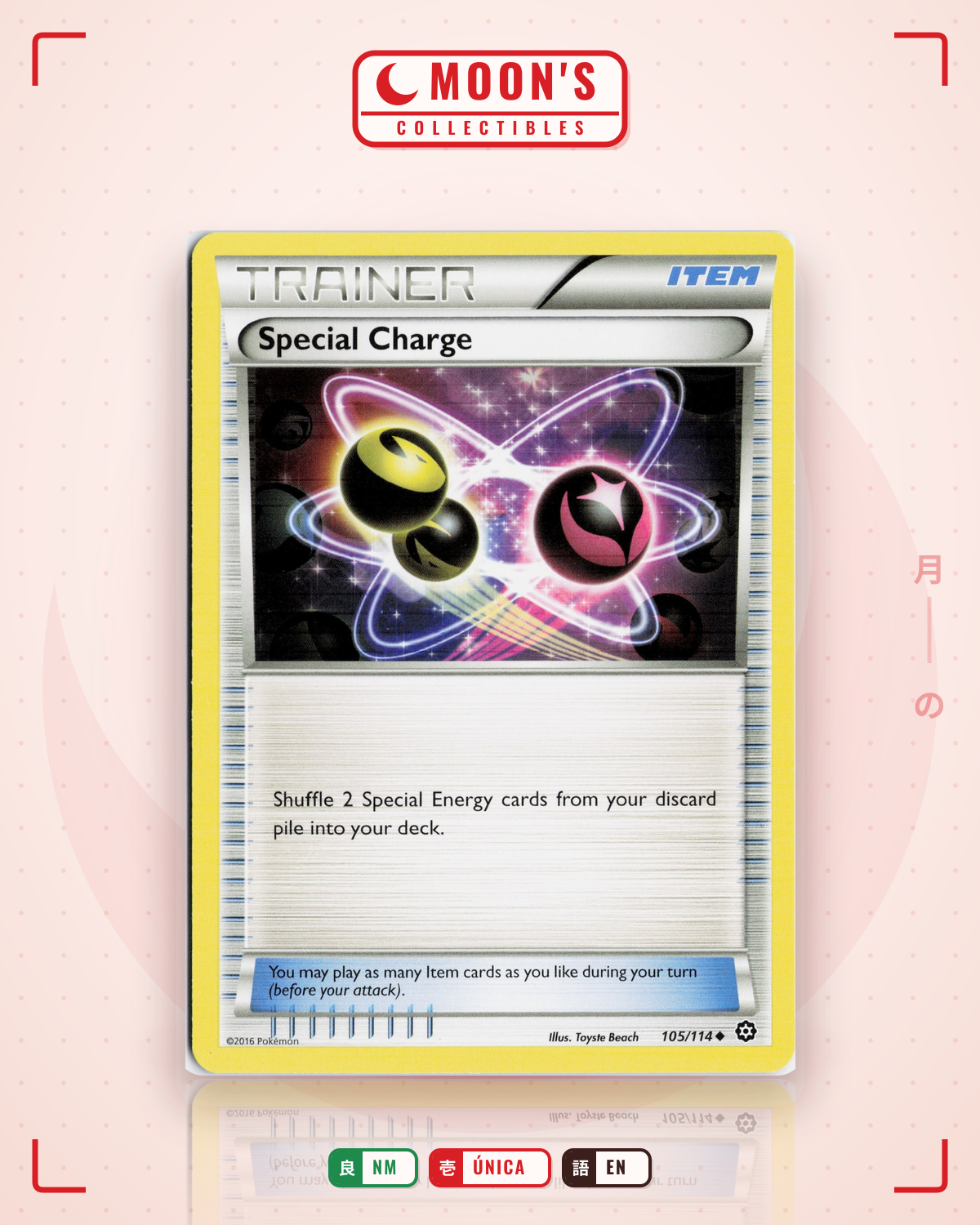 Carta Pokémon Special Charge · Steam Siege #105/114 (NM) — pieza única en Moon's Collectibles México