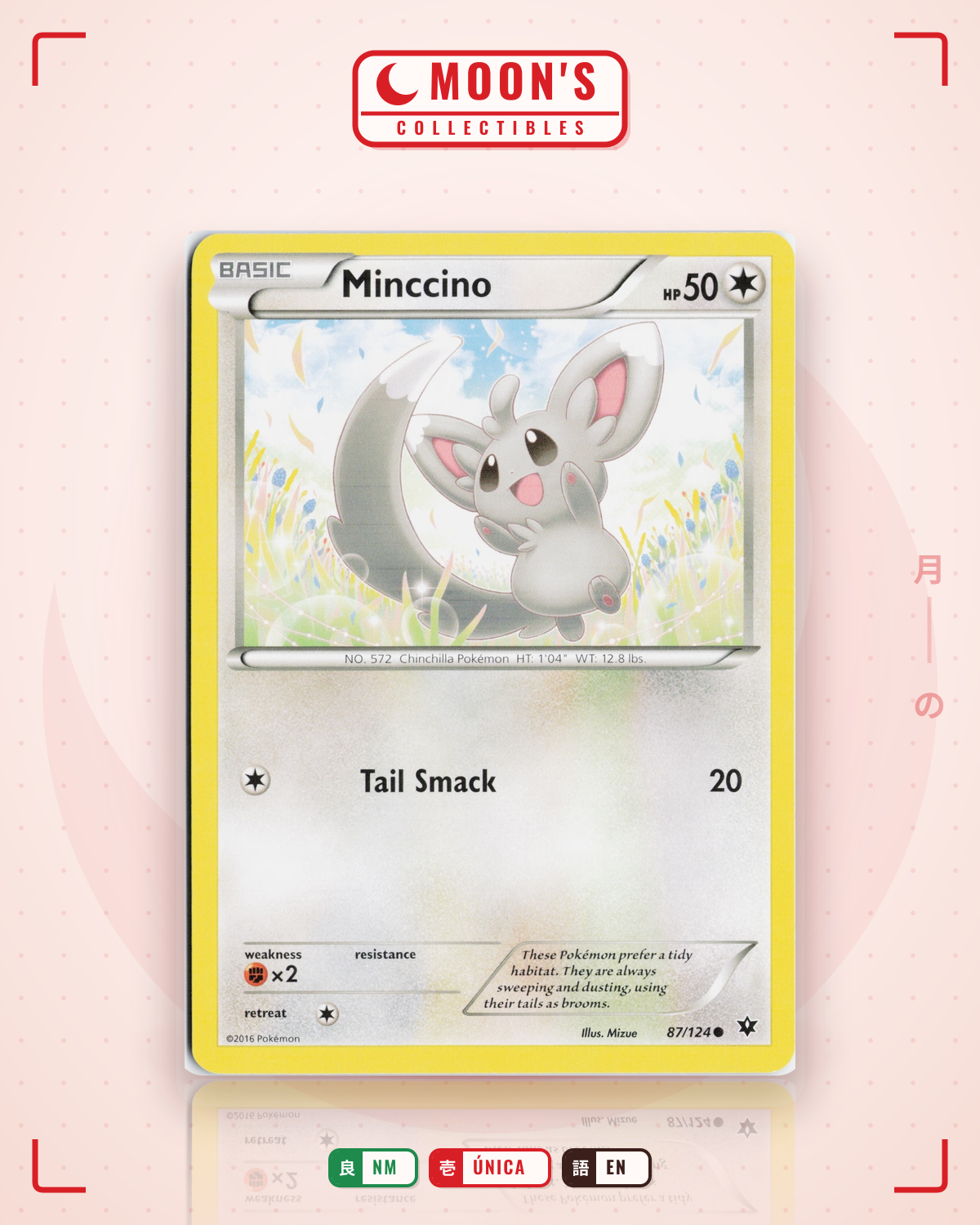 Carta Pokémon Minccino · Fates Collide #87/124 (NM) — pieza única en Moon's Collectibles México