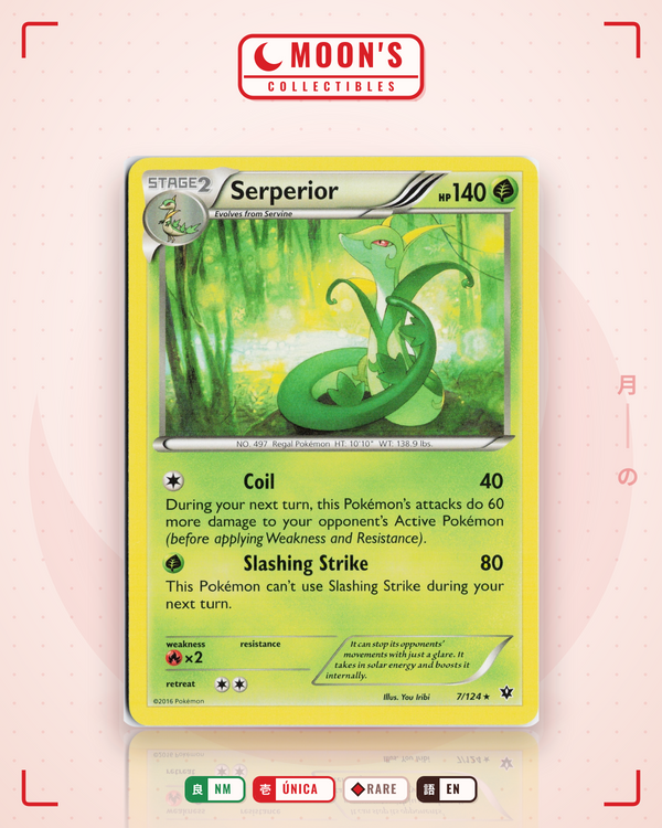 Carta Pokémon Serperior · Fates Collide #7/124 (NM) — pieza única en Moon's Collectibles México