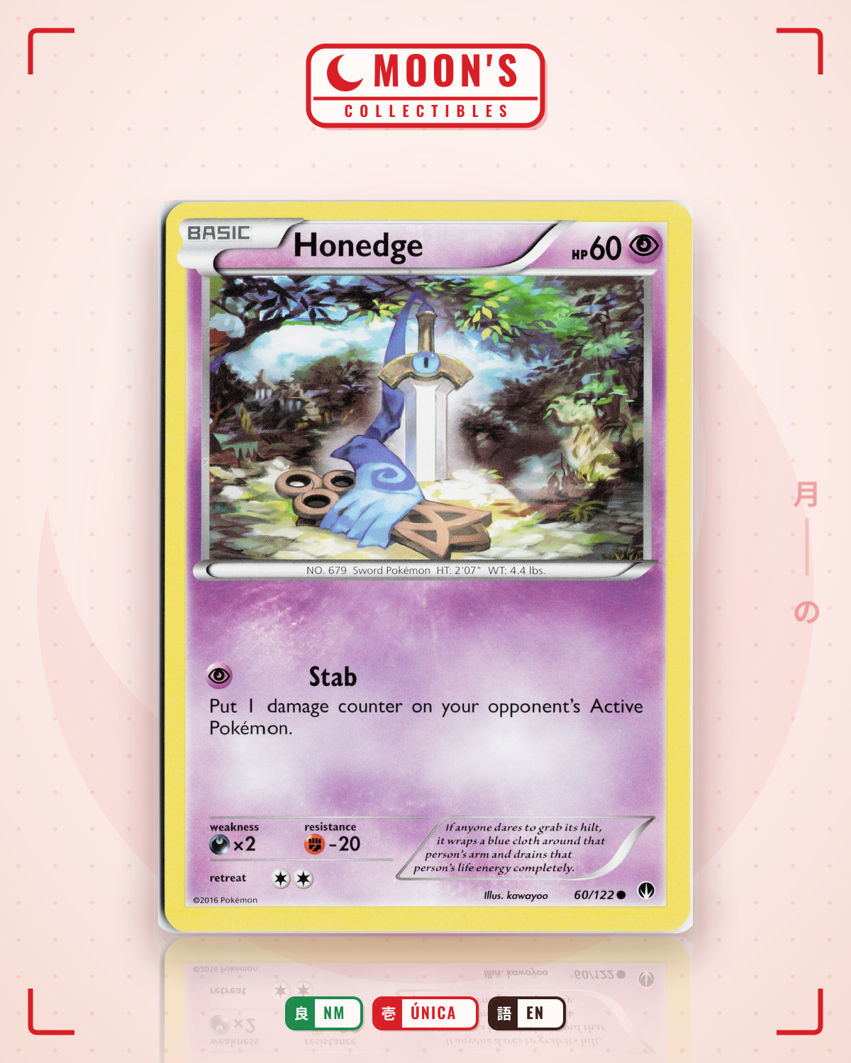 Carta Pokémon Honedge · BREAKpoint #60/122 (NM) — pieza única en Moon's Collectibles México